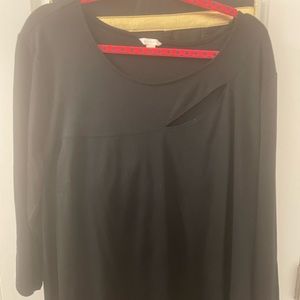 Cato Plus Size 22/24 Black Cutout Top